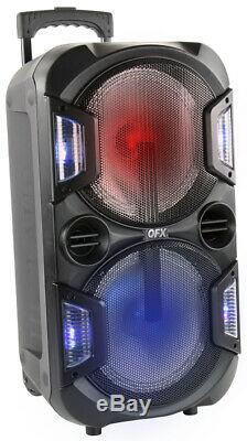 QFX PBX-210 Rechargeable Karaoke Party Speaker System with Bluetooth 2x10