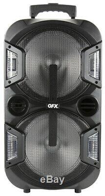 QFX PBX-210 Rechargeable Karaoke Party Speaker System with Bluetooth 2x10
