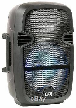 QFX PBX-61087 Portable Party Speaker with Stand and Wireless Microphone