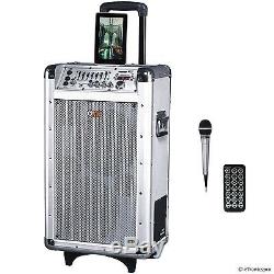 QFX PORTABLE BLUETOOTH PA DJ PARTY TAILGATE SPEAKER SYSTEM with FM RADIO USB SD