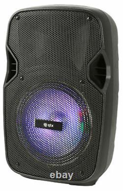 QTX PAL8 Portable PA with Bluetooth LED FX Garden BBQ Party Speaker Battery