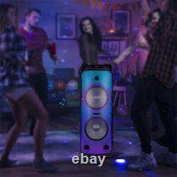 RGB Portable Bluetooth PA Speaker Subwoofer Heavy Bass Sound System Party with Mic
