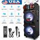Rechargeable Bluetooth Dual 10 Subwoofer Portable Party Speaker With Lights Sd Fm