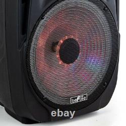 Reconditioned beFree 15 5000W Portable Bluetooth PA DJ Party Speaker w Lights