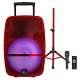 Red Rechargeable Portable Led Party Speaker With Bluetooth, Microphone & Tripod