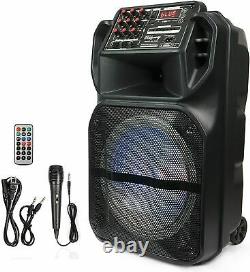 Ridgeway 15 Rechargeable Bluetooth Party DJ Speaker Multi-Lights PA Speaker