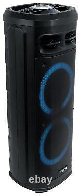 Rockville Go Party ZR10 Dual 10 Portable Wireless LED Bluetooth Speaker+UHF Mic