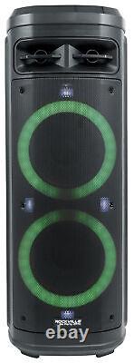 Rockville Go Party ZR10 Dual 10 Portable Wireless LED Bluetooth Speaker+UHF Mic