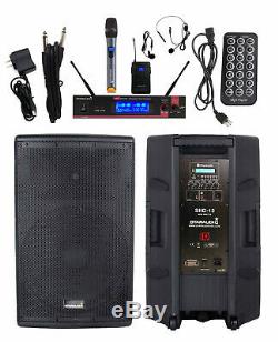 STARAUDIO 15 4000W Power PA DJ Active Stage Bluetooth Speaker 2CH UHF Party Mic