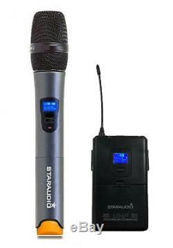 STARAUDIO 15 4000W Power PA DJ Active Stage Bluetooth Speaker 2CH UHF Party Mic