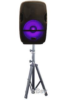 STARAUDIO 15 Inch Powered 2000W Active DJ Party Bluetooth Speaker PA Stand Mic
