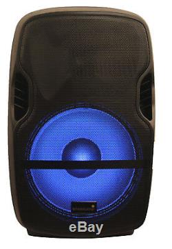 STARAUDIO 15 Inch Powered 2000W Active DJ Party Bluetooth Speaker PA Stand Mic