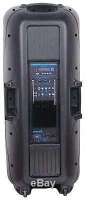 STARAUDIO Dual 15 4500W Powered Bluetooth Party DJ PA Speaker With LED Light Mics