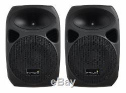 STARAUDIO Pair 10 1500 Watt DJ PA Party Speakers w Bluetooth Power Mixer Stand
