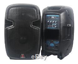 STARAUDIO Pair Audio 12 Powered DJ Active Stage PA Speakers Party Stands Cable