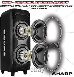 Sharp PS-935 Party Speaker System with Microphone Bluetooth Portable Loud Spea