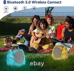 Solar Outdoor Rock Speaker Wireless Bluetooth for Garden Patio Party Pool, IP44