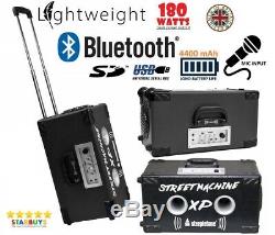 Steepletone Street Machine 180W Portable PA Speaker For Party, Busking, Karaoke