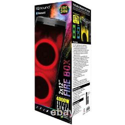 SuperSonic 2x 12 Portable Rechargeable Bluetooth Party Speaker with Light Show