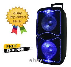 Supersonic 2 x 12 Portable Bluetooth Party Speaker with LED Lights FREE SHIP