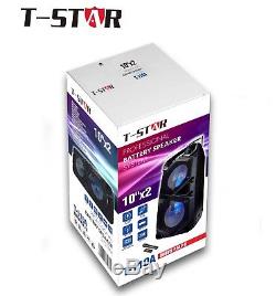 T-STAR Dual 10 Karaoke Party Bluetooth Speaker Portable System + Wireless Mic
