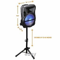 Trexonic TRX-12D 12 Portable Bluetooth PA DJ Party Speaker Tripod Stand AC/DC