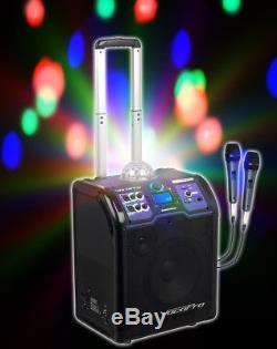 Vocopro Lightshow Rechargeable Bluetooth Party Speaker with LED's+(2) Microphones