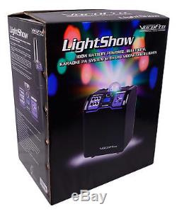 Vocopro Lightshow Rechargeable Bluetooth Party Speaker with LED's+(2) Microphones
