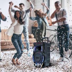 Wireless 15 Bluetooth Party Trolley Speaker RGB Subwoofer Bass with Remote&Tripod