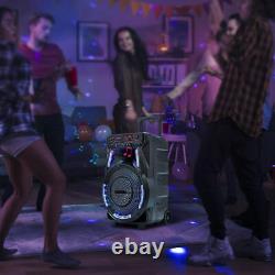 Wireless 15 Bluetooth Party Trolley Speaker RGB Subwoofer Bass with Remote&Tripod