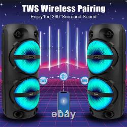Wireless Bluetooth Speaker Cylindrical Party Woofer PA System with Mic 1000W