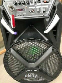 Wireless Rechargeable Party Speaker 15 inch Woofer WIred Mic LED Light Karaoke