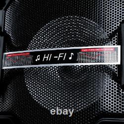102in Hifi Powered Portable Party Bluetooth Haut-parleur Rechargeable Roues À Distance