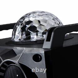 12 1000w Portable Bluetooth Speaker Party Pa System Led Disco Lights Microphone