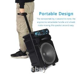 12 2000w Portable Bluetooth Speaker Sound System Dj Party Avec MIC & Remote Contro