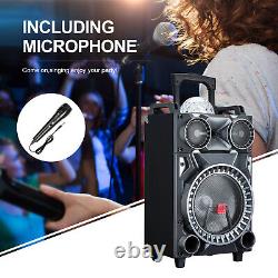 12 Haut-parleur Bluetooth Portable Rechargeable System Party Dj Karaoke Led Aux USA