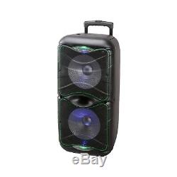 12x2 Pouces Rechargeable Bluetooth Haut-parleur Portable Pour Partie Avec Micro Sans Fil