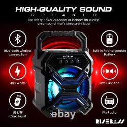 15 Bluetooth Haut-parleur Mini Portable Aux Sd/tf Fm Radio Indoor Outdoor Party Light