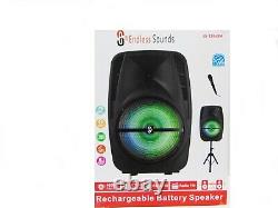 1500w Portable Fm Bluetooth Haut-parleur Subwoofer Heavy Bass Sound System Party