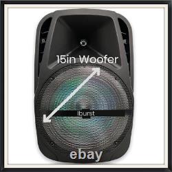 15in 4500w Sans Fil Portable Fm Bluetooth Haut-parleur Heavy Bass Sound System Party