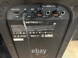 2 X Jbl Partybox 100 Portable Party Super Loud Haut-parleur Noir