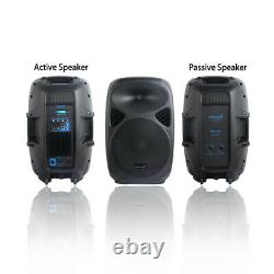 2-pack 15 Pouces Dj Powered Pa Speakers Pa Audio Party Active Speaker Stands Câble
