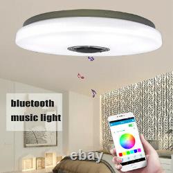 36w 110v Modern Led Music Ceiling Light Rgb Bluetooth Haut-parleur Vers Le Bas