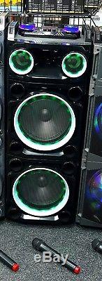 39 Haut-parleur Disco Dj Party Avec Bluetooth Et Karaoké Usb Sd Rgb Led Aux Radio