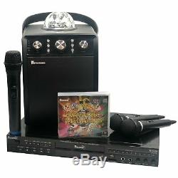 Accueil Machine Pack Karaoke. Lecteur, Président Bluetooth, Party Lights, Micro Sans Fil