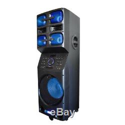 Axess Pabt6027 Haut-parleur De Sonorisation Portable Bluetooth Avec Lumières Disco Led