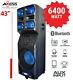 Axess Pabt6027 Portable Bluetooth Pa Party Speaker Lumières Led Disco Fm Watt 6400