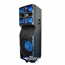 Axess Pabt6027 Portable Bluetooth Pa Party Speaker Lumières Led Disco Fm Watt 6400