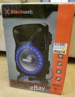 Blackweb Bwa17aa007 1500 Watts Parti Haut-parleur Bluetooth Noir Avec Radio Fm