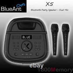 Blueant X5 Bluetooth Party Speaker 60w 2 Microphones 5200mah Batterie Noire